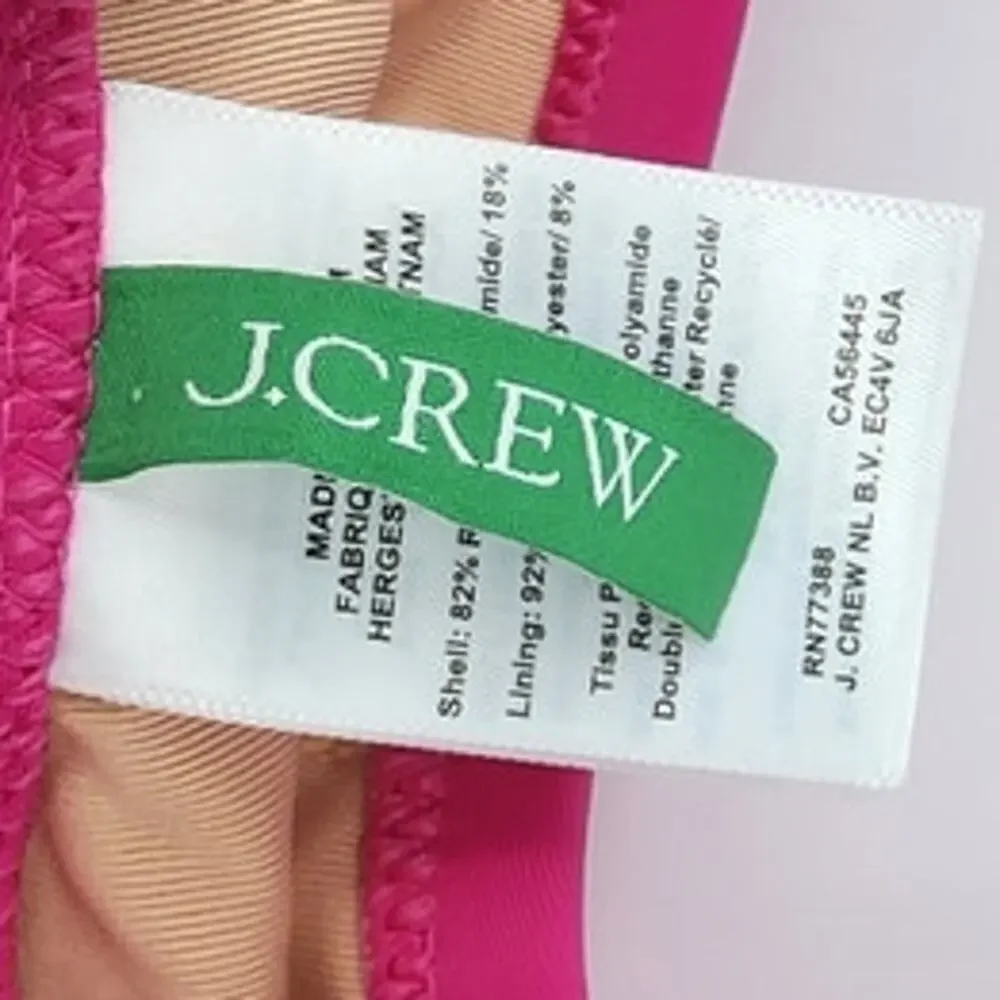 New NWOT‎ J. Crew Sleek Ruched One-Shoulder One-Piece Swimsuit Pink Size 16